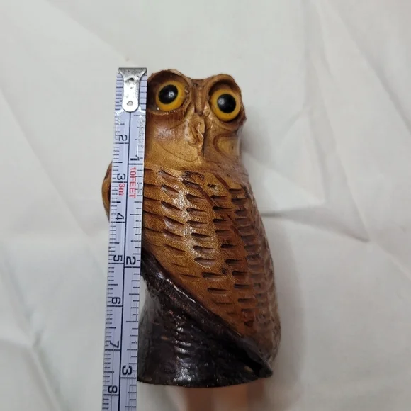 Vintage Hand Carved 3'' Owl - Picture 10 of 10